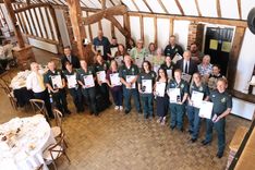 Long service award recipients at Knebworth House
