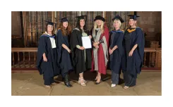 Jade Ford with her Apprentice of the Year award at her graduation ceremony at the University of Cumbria