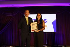 Justine Di Fede receives her Chief Executive Award from Neill Moloney, EEAST Chief Executive, at the Stars of EEAST Awards