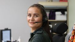 Nicole Douglas at her desk at EEAST's control room