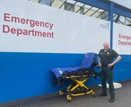 Paul Barnard with one of the repose cushion on a stretcher.