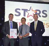 CEO Neill Moloney and Dr Simon Chase present Stars of EEAST Award to Quentin Sage