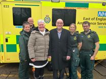 Kelly Thompson, Paramedic; Dan Read, Advanced Practitioner Critical Care (MAGPAS); Wendy Wright (Tony’ wife); Tony Wright, Zoe Dalby, Paramedic; Paul Barnett, Paramedic. 