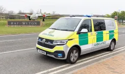 Photo of ambulance parked outside RAF Wyton