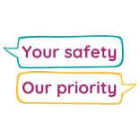 your safety, our priority wording on logo