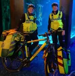 EEAST Staff Martha Davies and Donna Pearson cycle paramedics